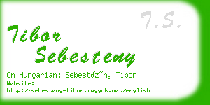 tibor sebesteny business card